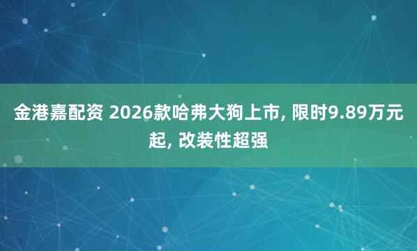 金港嘉配资 2026款哈弗大狗上市, 限时9.89万元起, 改装性超强